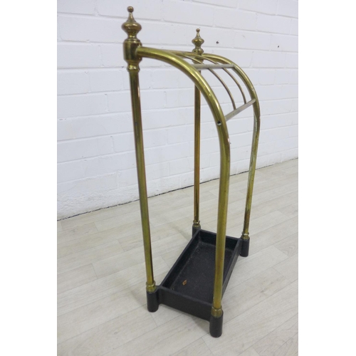 270 - Early 20th century brass stick stand, 63 x 30cm