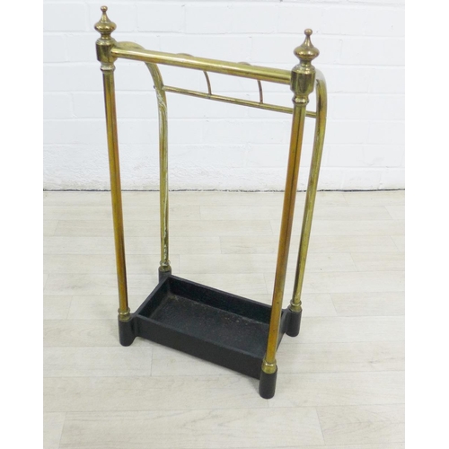 270 - Early 20th century brass stick stand, 63 x 30cm