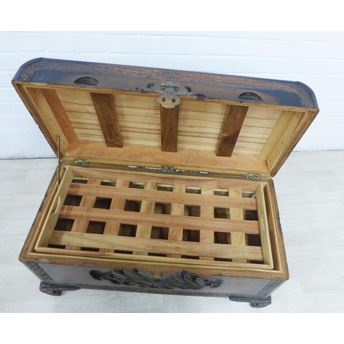 281 - Chinese camphorwood storage chest / trunk, 48 x 86cm