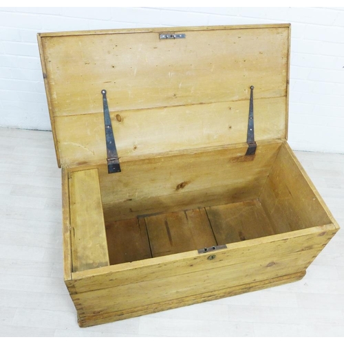 289 - Pine storage trunk with hinged top, 50 x 102cm