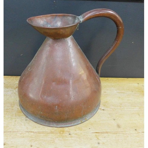 297 - Copper gallon whisky jug / measure, 45 x 40cm