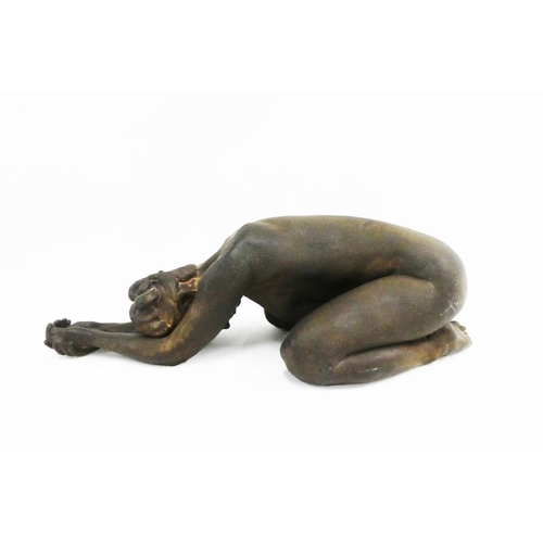 328 - Stoneware figure of a female nude, with impressed signature Awlson and No. 66/75,  50cm long