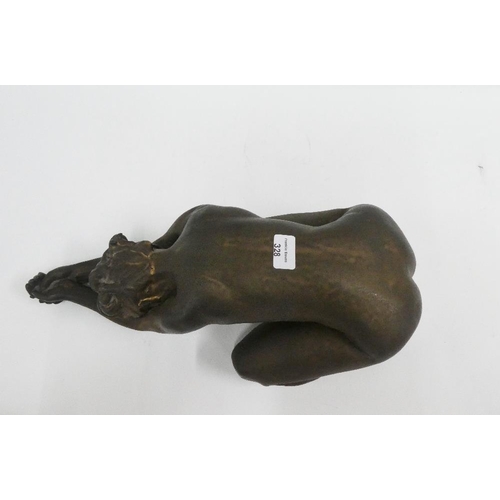 328 - Stoneware figure of a female nude, with impressed signature Awlson and No. 66/75,  50cm long