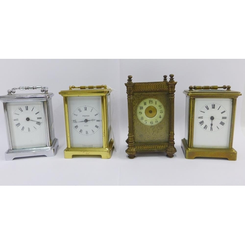 374 - Four various carriage clocks, (a/f) (4)