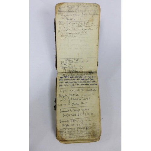 400 - Boer War soldiers notebook with handwritten text on some of the pages.