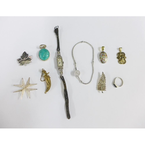 52A - Collection of silver jewellery to include brooches and pendants, etc (a lot)