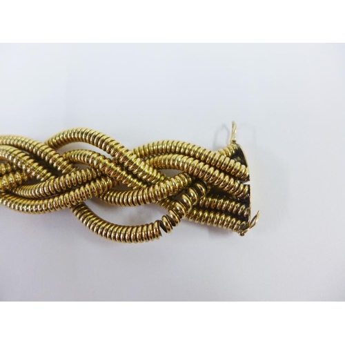 63 - 14ct gold rope twist bracelet, stamped 585, 20cm long, approx 64g