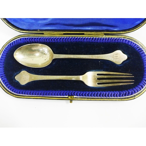 73 - Two early 20th century boxed silver fork and spoon sets together with a cased set of six silver hand... 