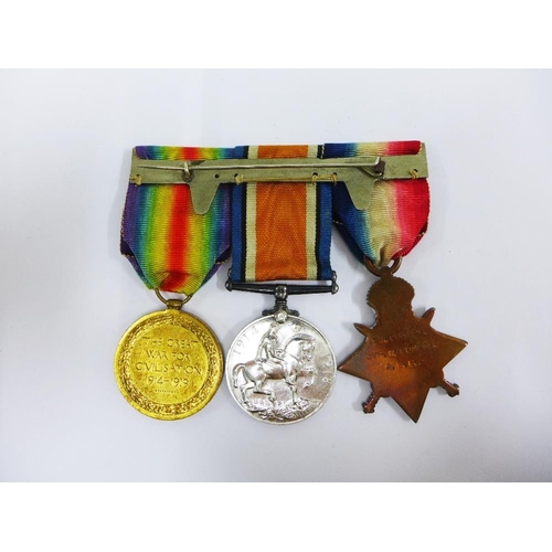 78 - WWI trio comprising War & Victory medals awarded to CPL W. Edmond ASC and 1914/15 Star awarded to  t... 