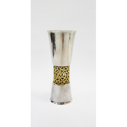 106 - Stuart Devlin silver and silver gilt double ended drink measure, London 1967, 11.5cm high