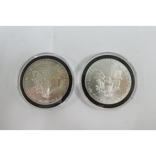 108 - USA Pure silver Eagle 2017 & 1991 (2)