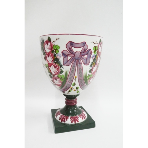 112 - Wemyss Ware Centenary goblet designed by Alan  Carr Linford, produced by Rogers de Rin and made by R... 