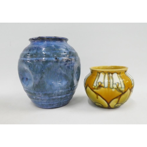 147 - Minton Ltd art pottery vase, with printed backstamp and No.47, together with a Candy Ware blue glaze... 