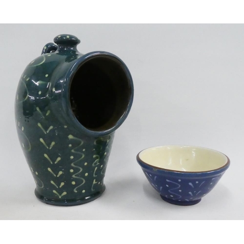 148 - Studio pottery salt crock and similar bowl, tallest 25cm (2)