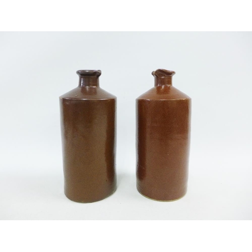 154 - A pair of brown salt glazed gin flasks, 24cm high (2)