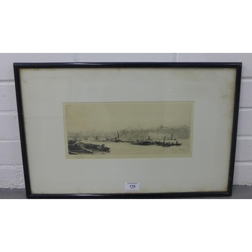 176 - W.L. Wyllie RA Somerset House Drypoint etching limited to 150 Impressions only,  signed in pencil, i... 