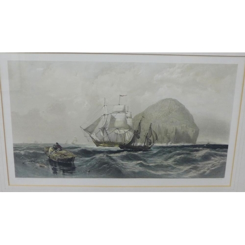 188 - After Stanfield RA, Ailsa Craig, Coloured print, in a glazed frame, 55 x 35cm