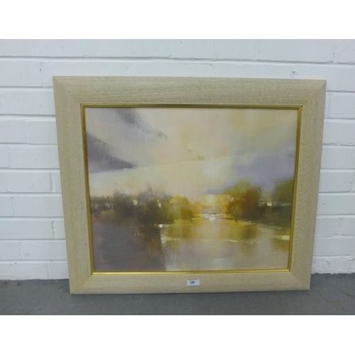 189 - Oscar Goodall,  Golden Fragment II, Oil on board, signed verso,  in a giltwood frame, 58 x 48cm... 