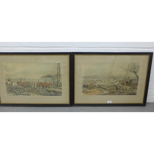 197 - Pair of coloured Hunting Prints, in glazed frames, 50 x 30cm (2)