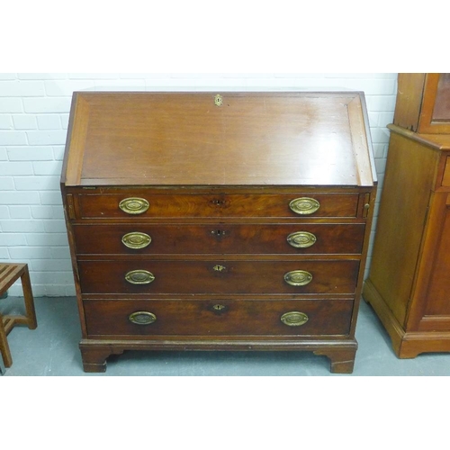 202 - 19th century mahogany secretaire chest with a fall front and fitted interior over four graduated lon... 