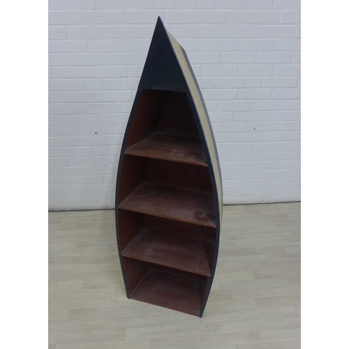 218 - Novelty 'boat' bookcase, 140 x 51cm