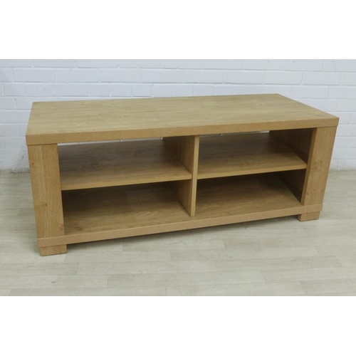 231 - Modern light oak media unit, 50 x 125cm