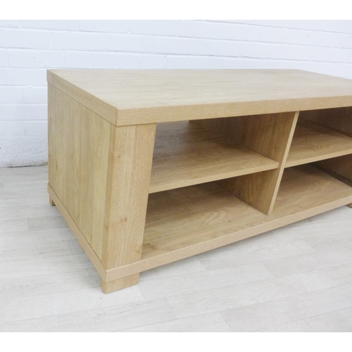 231 - Modern light oak media unit, 50 x 125cm