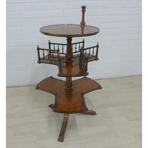 234 - 19th century mahogany combination occasional table and revolving bookcase with baluster column and t... 