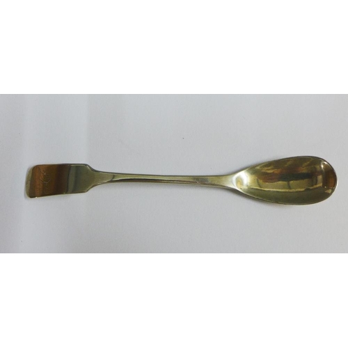 19 - Early 19th century Scottish provincial silver mustard spoon, John Sid, Perth, c1810,  11.5cm long