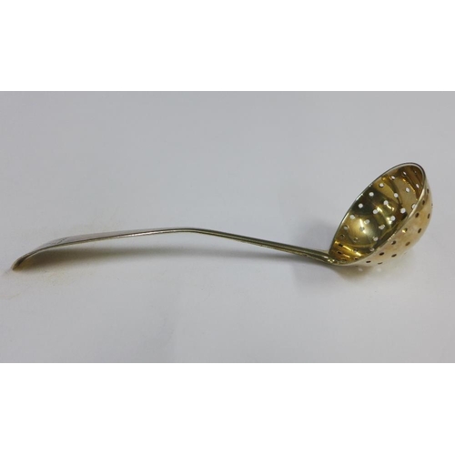 28 - Late 18th / early 19th century Scottish silver sifter spoon, makers mark for James Erskine, likely A... 
