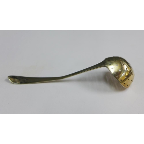 28 - Late 18th / early 19th century Scottish silver sifter spoon, makers mark for James Erskine, likely A... 
