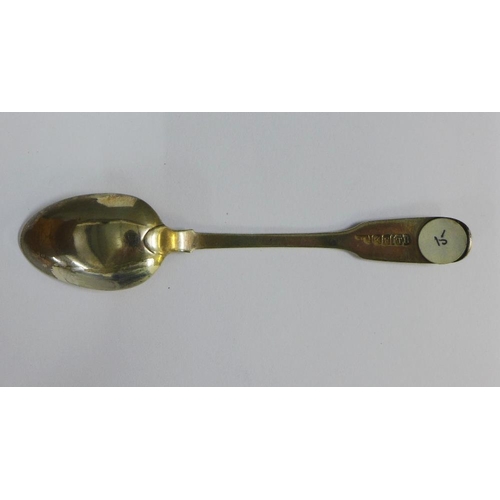 31 - Rare Scottish provincial silver teaspoon, John Cumming, Keith c1800, fiddle pattern , struck IC, KEI... 