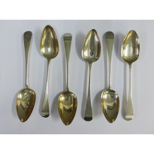 33 - George III set of six Scottish silver soup spoons, James Erskine, Aberdeen, c1796, Old English patte... 