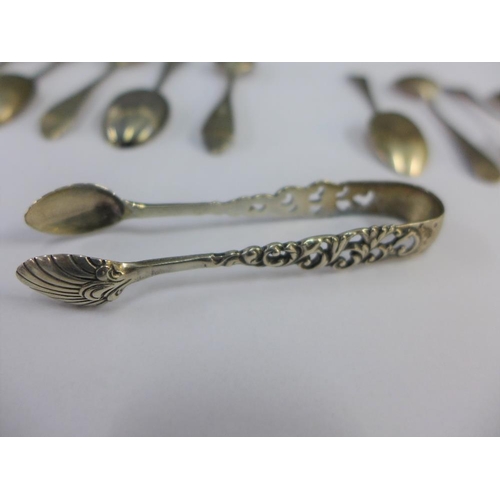 38 - Set of six George V  silver teaspoons, Sheffield 1916, five others by Viners, Sheffield 1930 and Bir... 