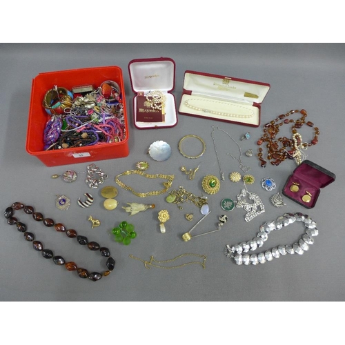 55 - A quantity of costume jewellery together with Majorca pearls, etc (a lot)