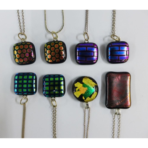 6 - A collection of dicroic glass pendant necklaces, bracelets and earrings (21)