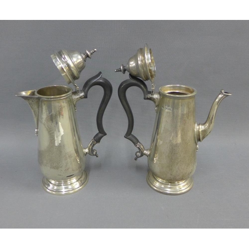 7 - George V silver hot water pot and hot milk pot, Thomas Bradbury & Sons, Ltd, Sheffield 1922 & 1924, ... 