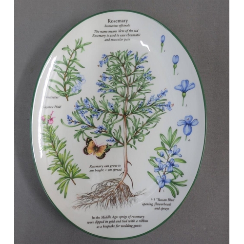 73 - Set of six Worcester Herbs oval dishes, 22 x 17cm (6)