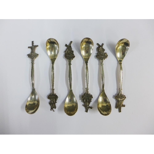 9 - Cased set of six Dutch silver teaspoons, (6)