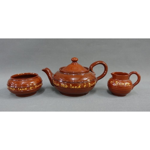 91 - 'Frae The Land of Burns' a Watcombe pottery three piece teaset (3)