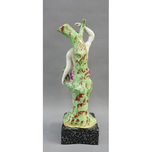 113 - 19th century Staffordshire figure - Saint Sebastian, on a square base, 18cm high