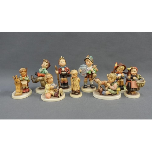 346 - Collection of nine Goebel and Hummel figures, tallest 14cm  (9)