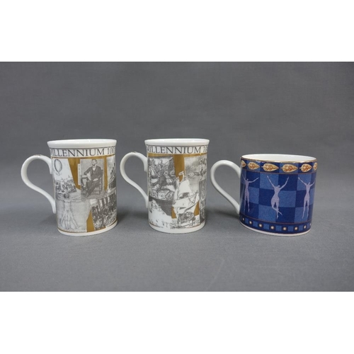 347 - Collection of modern porcelain to include a Wedgwood mug, two Millennium mugs, two Wedgwood octagona... 