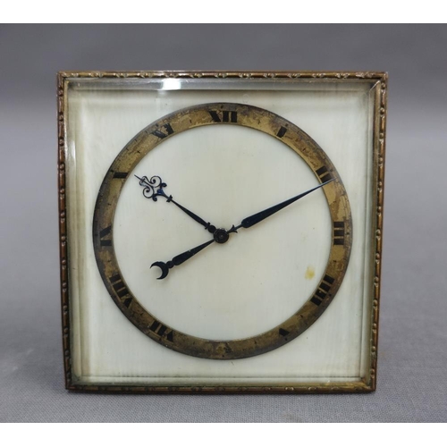 350 - Brass and glass panelled carriage clock, the enamel dial with Roman numerals, height including handl... 