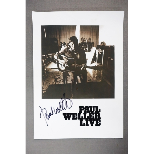 363 - Paul Weller Live, a signed black and white photograph, unframed, 21 x 29cm