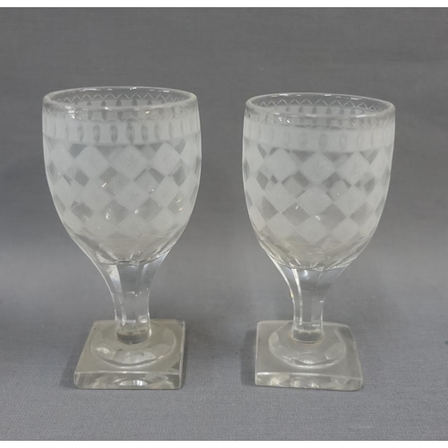 369 - Set of six Edinburgh crystal thistle engraved glasses and two smaller together with various 19th cen... 