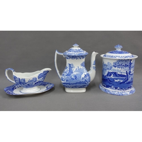 371 - Spode Italian pattern blue and white table wares to include a dinner service and teaset, approx (63)