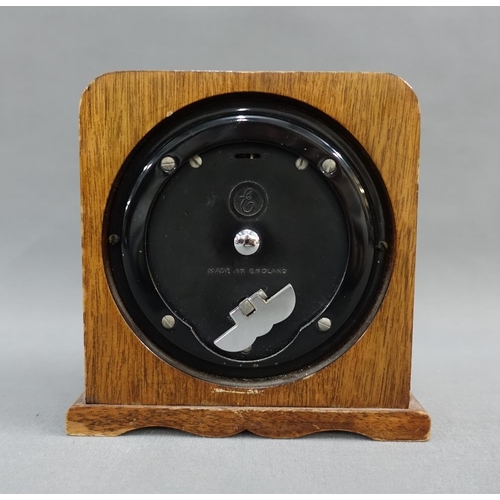 378 - Elliot mantle clock retailed by Hamilton & Inches of Edinburgh, 14 x 14cm