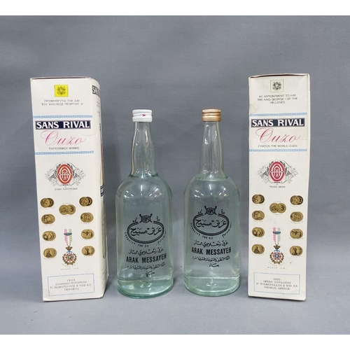 381 - Two bottles of Sans Rival Ouzo and two bottles of Arak Messayeh (4)