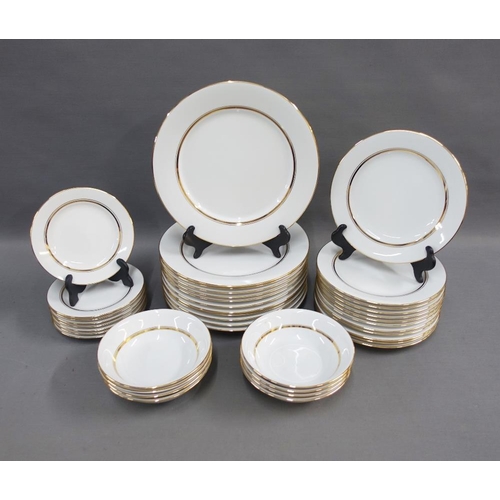 384 - Noritake Gloria pattern dinner service comprising twelve dinner plates, twelve side plates, eight bo... 